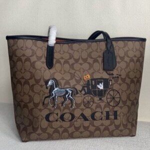 Coach City Tote Halloween Horse And Carriage Bag Purse